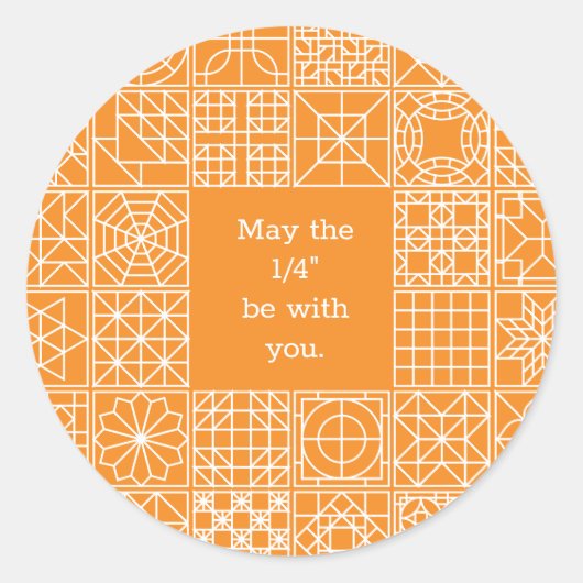 「4番目」がYou Sampler Quiltの引用文 ラウンドシール (正面)