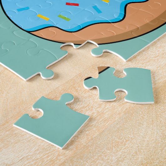 4種類のドーナツのパターン |カスタマイズ ジグソーパズル (側面)