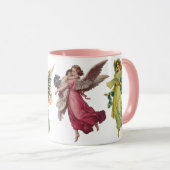 4種類のビクトリアンエンジェル、ヴィンテージクリスマス マグカップ (正面右)