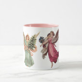 4種類のビクトリアン天使、ヴィンテージクリスマス マグカップ (中央)