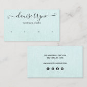 4穴イヤリングアクアブルーリネンスクリプト 名刺 (正面/裏面)