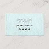 4穴イヤリングアクアブルーリネンスクリプト 名刺 (裏面)