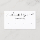 4穴スタッドイヤリング手書きスクリプト表示 名刺 (正面)