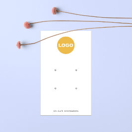 4穴スタッドイヤリング表示ホルダー追加ロゴ 名刺