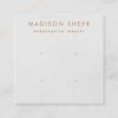 4穴、2ペアのライトグレー、イヤリングディスプレイカード スクエア名刺 (正面)