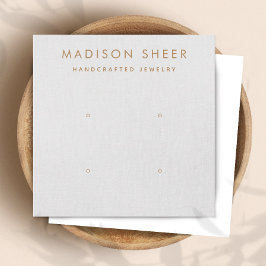4穴、2ペアのライトグレー、イヤリングディスプレイカード スクエア名刺