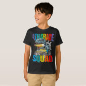 4等分隊モンスタートラック恐竜の少年 Tシャツ (正面フル)