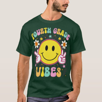 4等級生物レトロスマイル顔新学期Te Tシャツ
