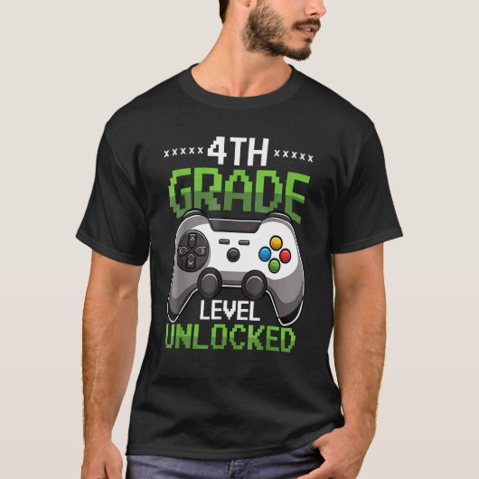 4等級解除新学期ビデオゲーム Tシャツ (正面)