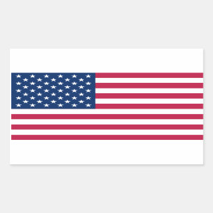 4米国の国旗 長方形シール