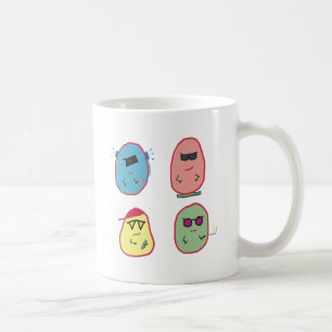 4粒のクールな豆 コーヒーマグカップ