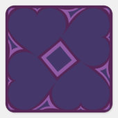 4紫のハートパターン スクエアシール (正面)