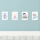 4組の引用文感動的プリント- やる気を起こさせる (ウッドフロア)