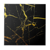 4組の金ゴールドベイン付き黒大理石レフェイクプロの1 タイル (正面)