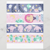 4編集可能かわいいブルー&ピンクのブックマーク (裏面)