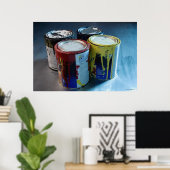 4缶の詰め絵を描込み ポスター (ホームオフィス)