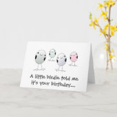 4羽の小鳥 カード (黄色い花)