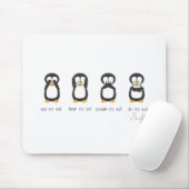 4羽の賢いペンギン マウスパッド (マウス)