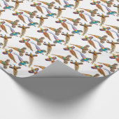 4羽の野生のキジの包装紙 ラッピングペーパー (角)