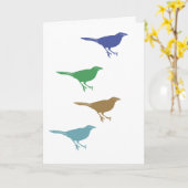 4羽の鳥 カード (黄色い花)