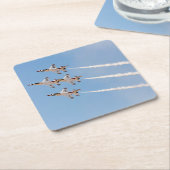4羽のF-16雷鳥は密集隊形で飛びます スクエアペーパーコースター (アングル)