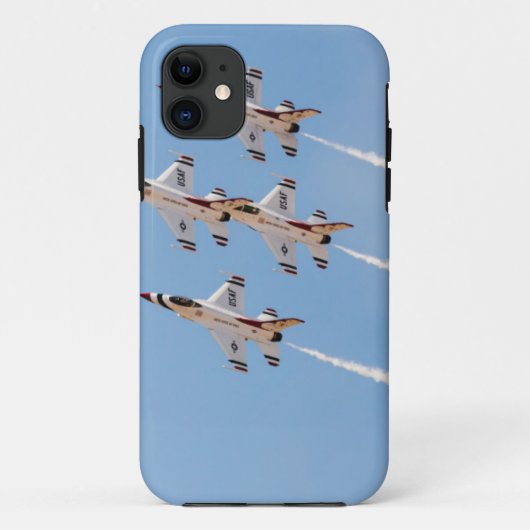 4羽のF-16雷鳥は密集隊形で飛びます Case-Mate iPhoneケース (裏面)