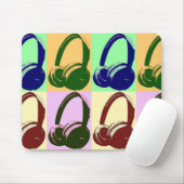 4色のアーポップ・アートのトヘッドフォン マウスパッド (マウス)
