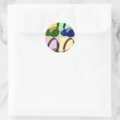 4色のアーポップ・アートのトヘッドフォン ラウンドシール (バッグ)