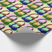 4色のアーポップ・アートのトヘッドフォン ラッピングペーパー (角)