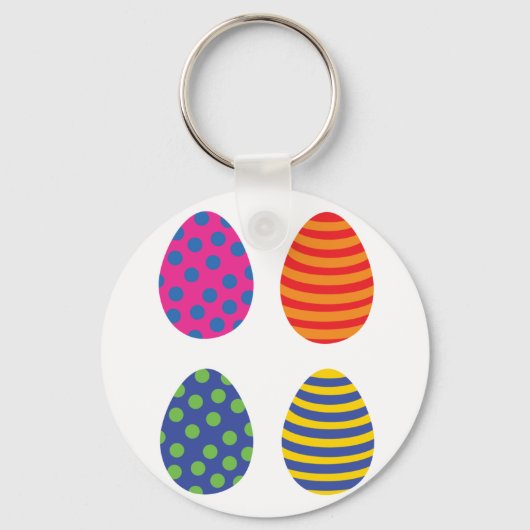 4色のイースターエッグ キーホルダー (正面)