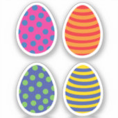4色のイースターエッグ シール (正面)