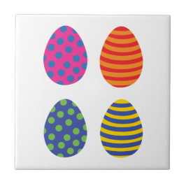 4色のイースターエッグ タイル