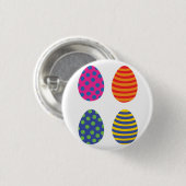 4色のイースターエッグ 缶バッジ (正面&裏面)