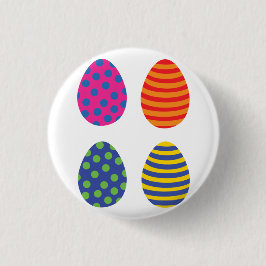 4色のイースターエッグ 缶バッジ