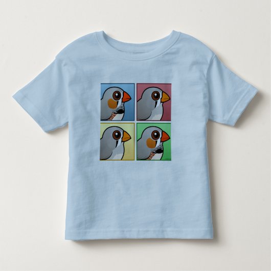 4色のキンカチョウ トドラーTシャツ (正面)