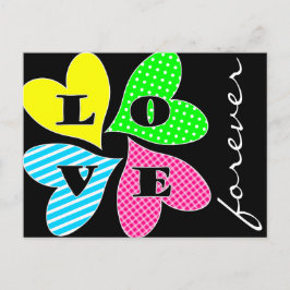 4色のハート シーズンポストカード