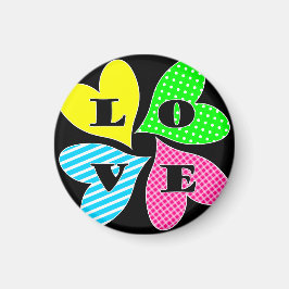 4色のハート マグネット