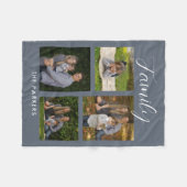 4色の毛布のキャプションカスタム付きギャラリー フリースブランケット (正面(横))