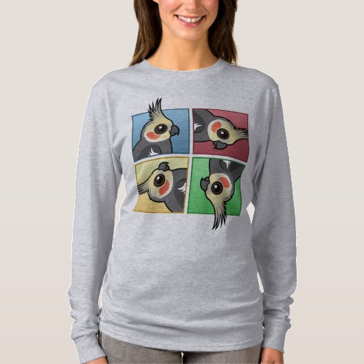 4色のCockatiel Tシャツ (正面)
