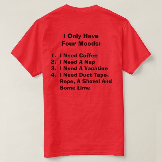 4色のTシャツ Tシャツ (デザイン裏面)