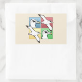 4色アルバトロス 長方形シール (バッグ)