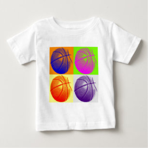 4色アートバスケッポップ・アートのトボール ベビーTシャツ