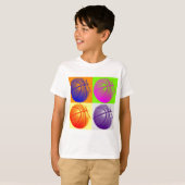 4色アートバスケッポップ・アートのトボール Tシャツ (正面フル)