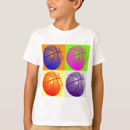 4色アートバスケッポップ・アートのトボール Tシャツ (正面)