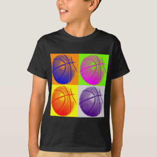 4色アートバスケッポップ・アートのトボール Tシャツ