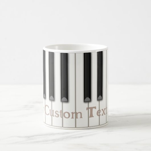 4色クラシックのピアノキーカスタムス文字 コーヒーマグカップ (中央)