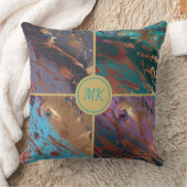 4色ブロックモノグラムの クッション (ブランケット)