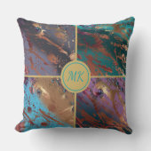 4色ブロックモノグラムの クッション (正面)