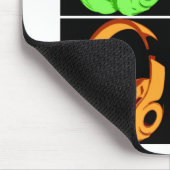 4色ヘッドフォンポップ・アートのアートヘッドフォン マウスパッド (コーナー)