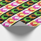 4色ヘッドフォンポップ・アートのアートヘッドフォン ラッピングペーパー (角)